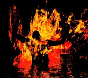 hombre ardiendo